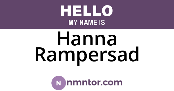 Hanna Rampersad