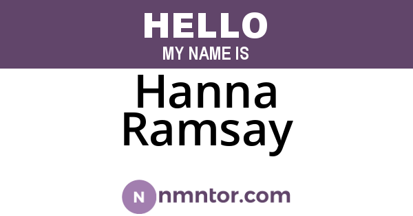 Hanna Ramsay