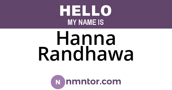 Hanna Randhawa