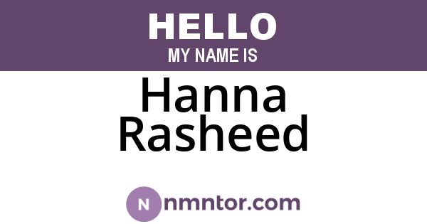 Hanna Rasheed