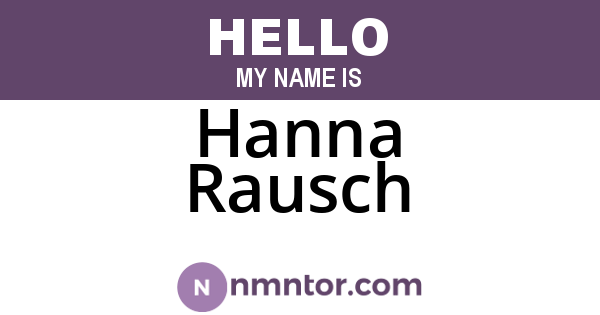 Hanna Rausch