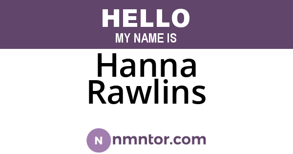 Hanna Rawlins