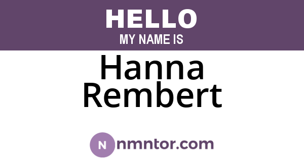 Hanna Rembert