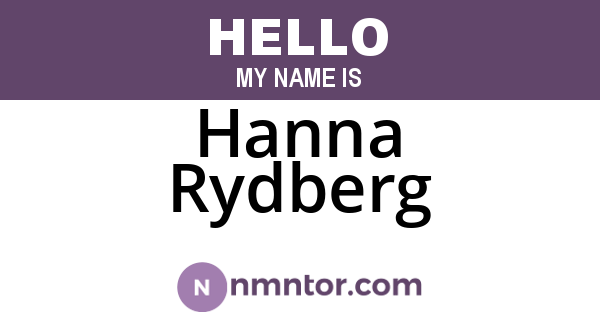 Hanna Rydberg