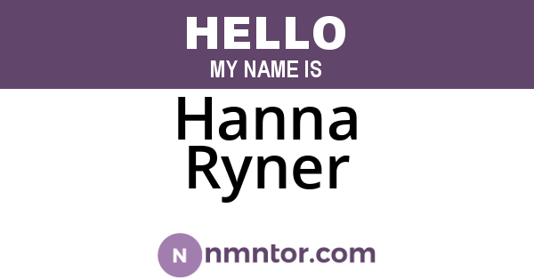 Hanna Ryner