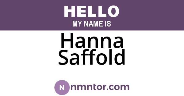 Hanna Saffold