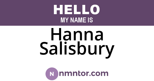 Hanna Salisbury