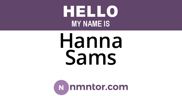 Hanna Sams