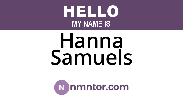 Hanna Samuels