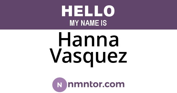 Hanna Vasquez