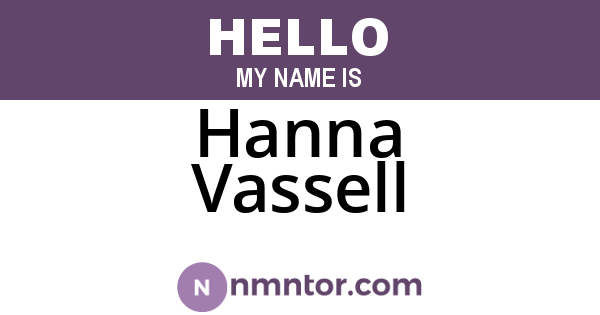 Hanna Vassell