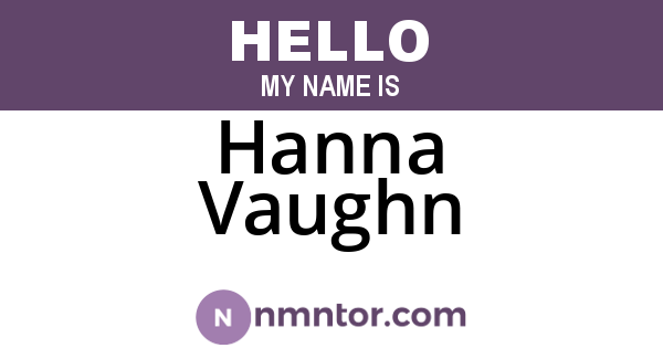 Hanna Vaughn