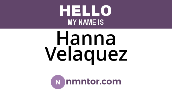Hanna Velaquez