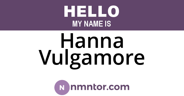 Hanna Vulgamore
