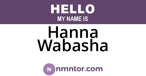 Hanna Wabasha