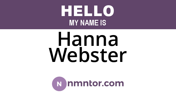 Hanna Webster