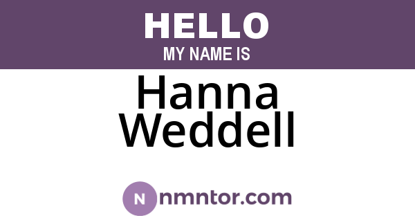 Hanna Weddell
