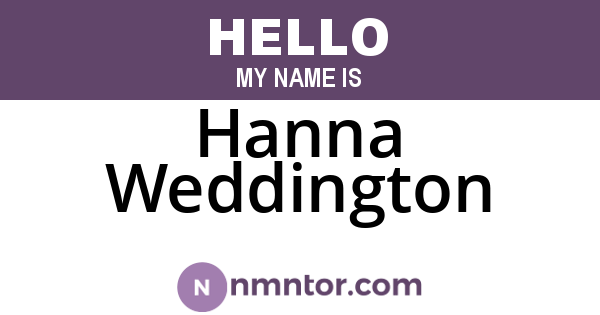Hanna Weddington