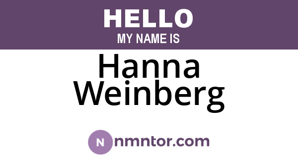 Hanna Weinberg