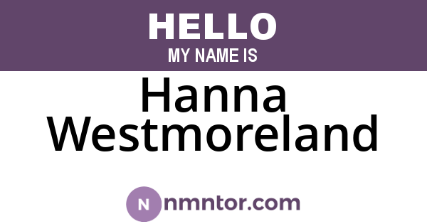 Hanna Westmoreland