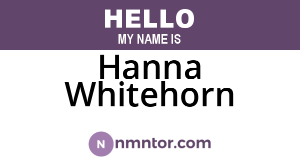 Hanna Whitehorn