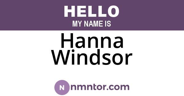 Hanna Windsor