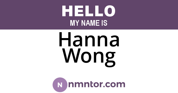 Hanna Wong