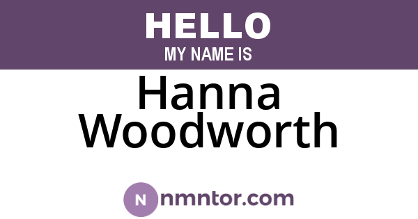 Hanna Woodworth