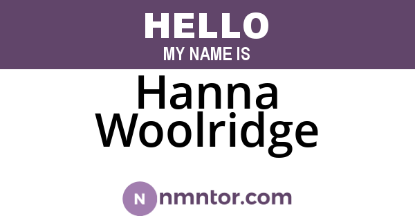 Hanna Woolridge