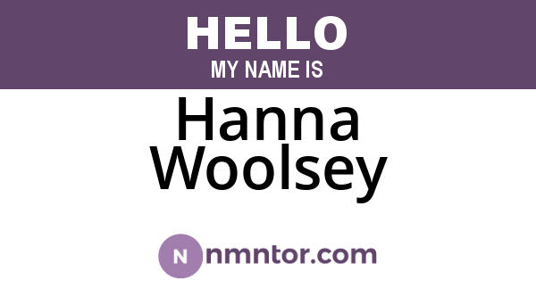 Hanna Woolsey