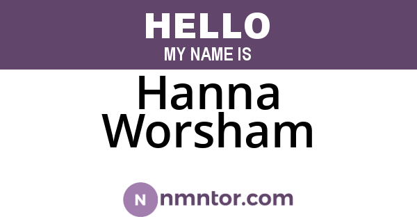 Hanna Worsham
