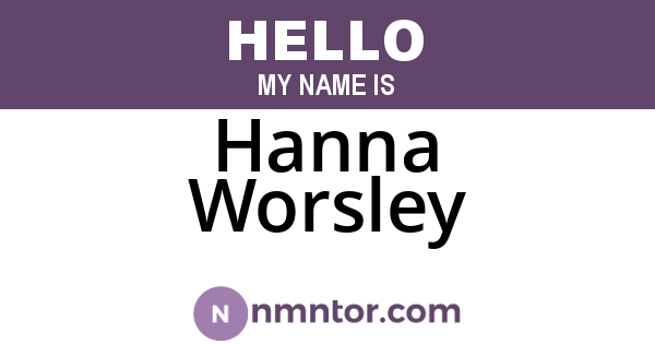 Hanna Worsley
