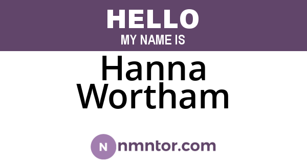 Hanna Wortham