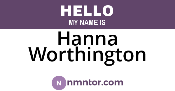 Hanna Worthington