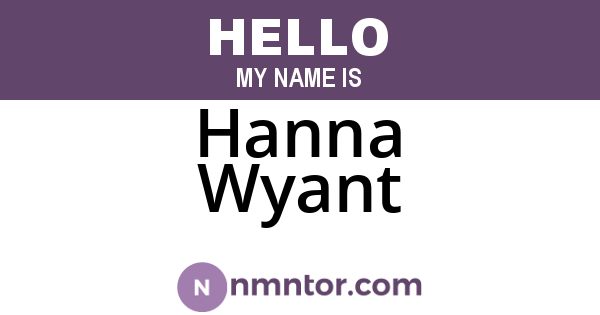 Hanna Wyant