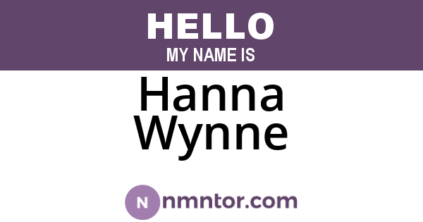 Hanna Wynne