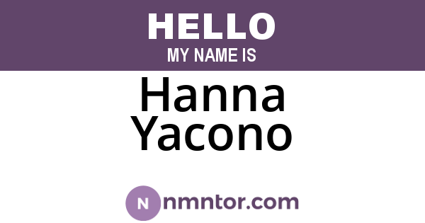 Hanna Yacono