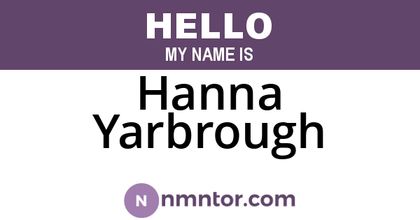 Hanna Yarbrough