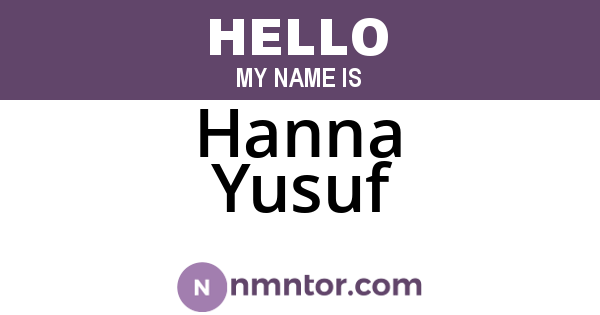 Hanna Yusuf