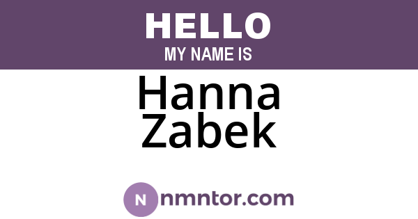 Hanna Zabek