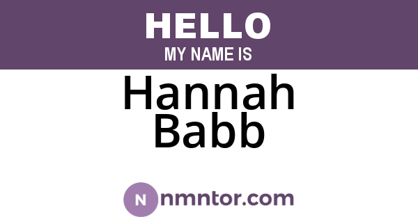 Hannah Babb