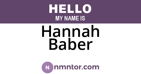 Hannah Baber