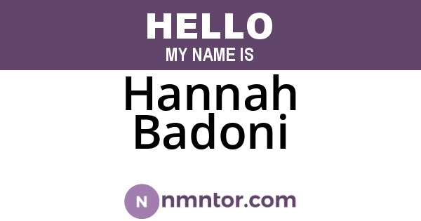 Hannah Badoni