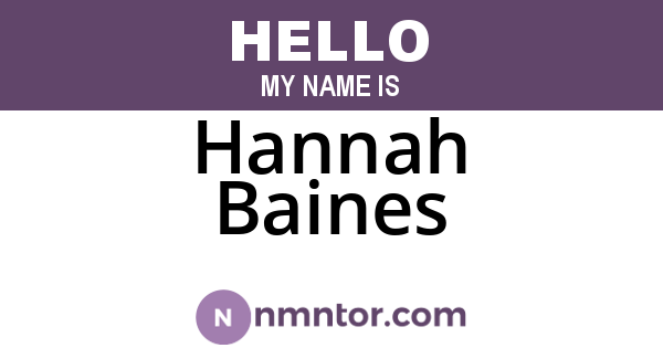 Hannah Baines