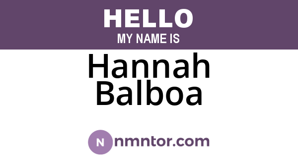 Hannah Balboa