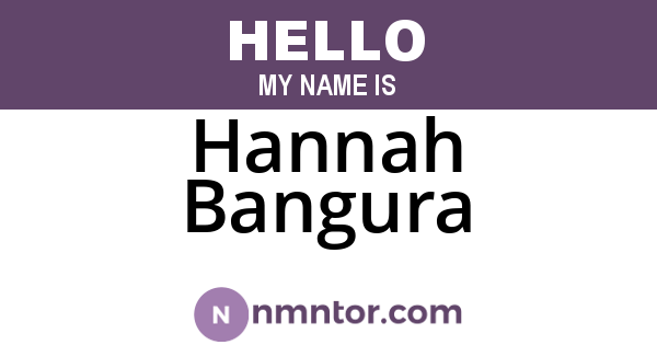 Hannah Bangura