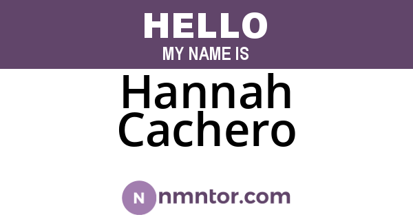 Hannah Cachero