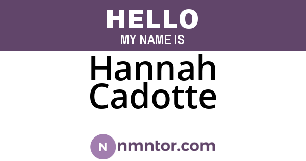 Hannah Cadotte