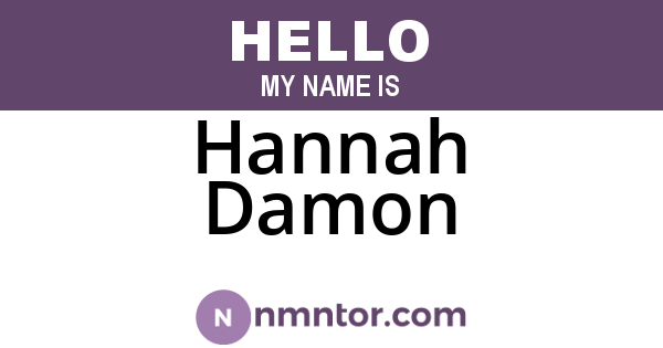 Hannah Damon