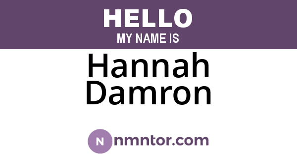 Hannah Damron